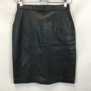 Vintage Express Compagine Internationale Black Leather Skirt